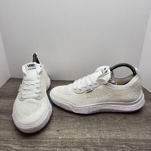 Vans White Knit Slip-On Athletic Sneakers